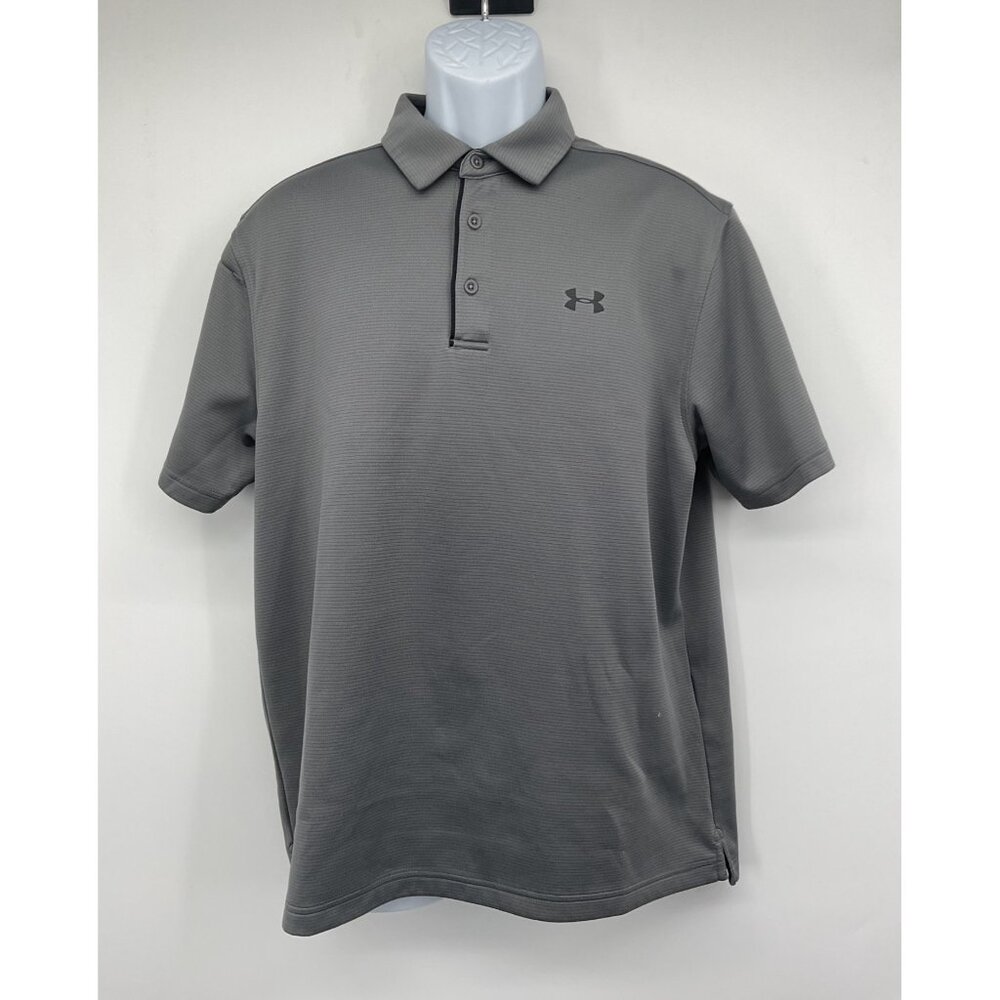 Under Armour Mens Loose Fit HeatGear Polo Shirt Gray Size Large